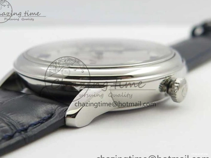 0215 Timeless De Ville Prestige Real PR SS ZF 1:1 Best Edition Gray Dial Blue Markers on Blue Leather Strap MIYOTA 7936